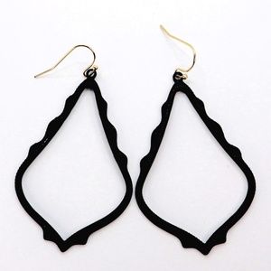 Black Hoop Earrings | Black Statement Earrings